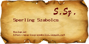 Sperling Szabolcs névjegykártya